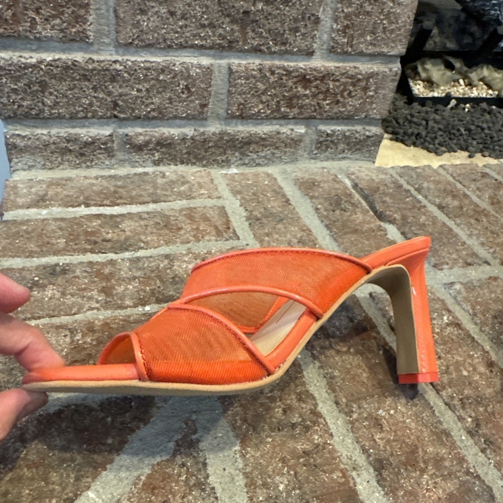 Dolce Vita Womens Sandals Orange Mesh Open-Toe Slide Square Toe Size 7.5 #226 - Picture 5 of 16